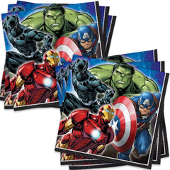 Unique Marvel Avengers luncheon napkins with action poses for easy cleanup at parties