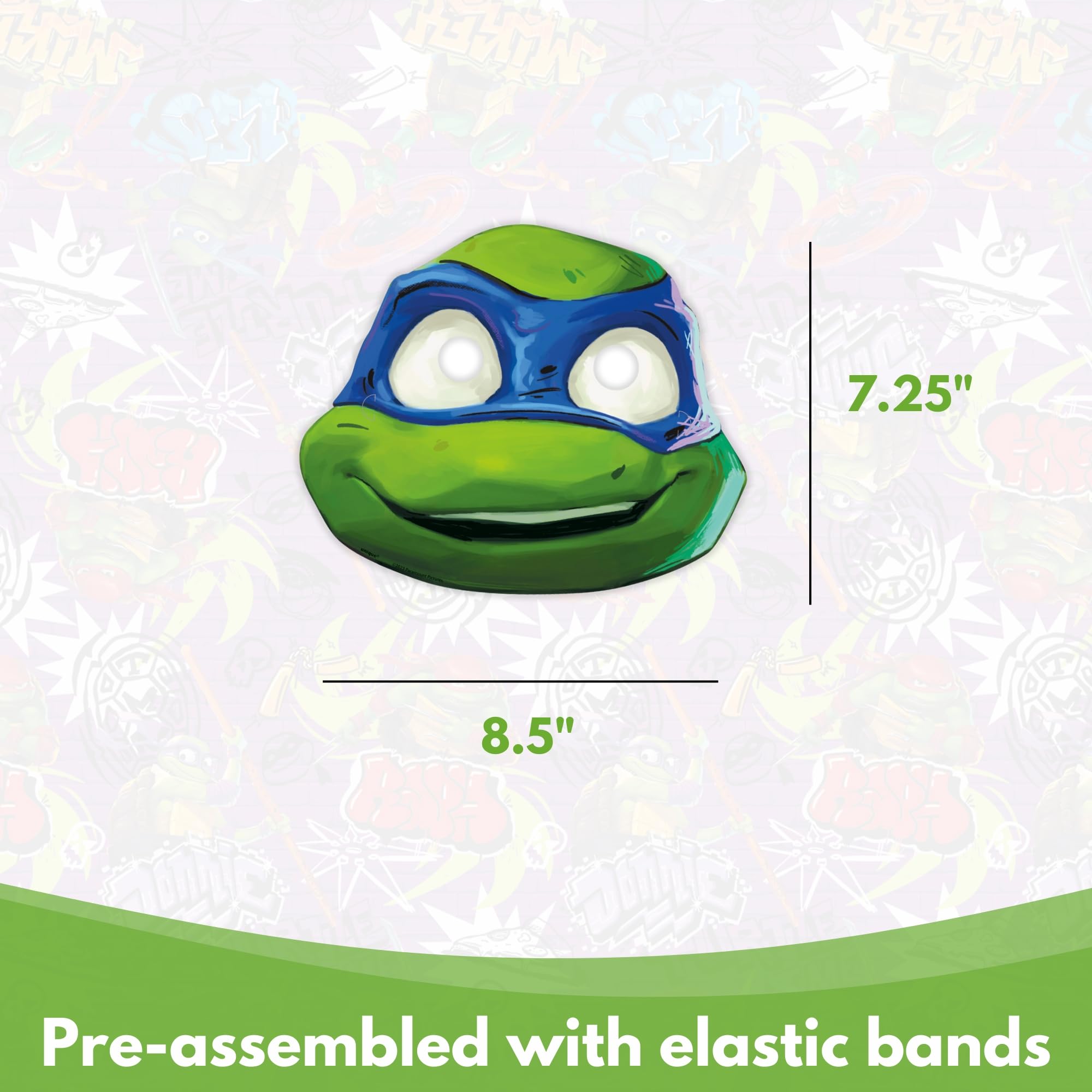 Unique Ninja Turtle masks set, officially licensed, perfect for photo booths and crowds.