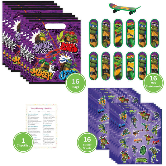 Unique Ninja Turtle sticker sheets inspire creative crafts and keepsakes for guests