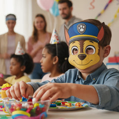 Unique Paw Patrol Rubble mask for versatile party favors.