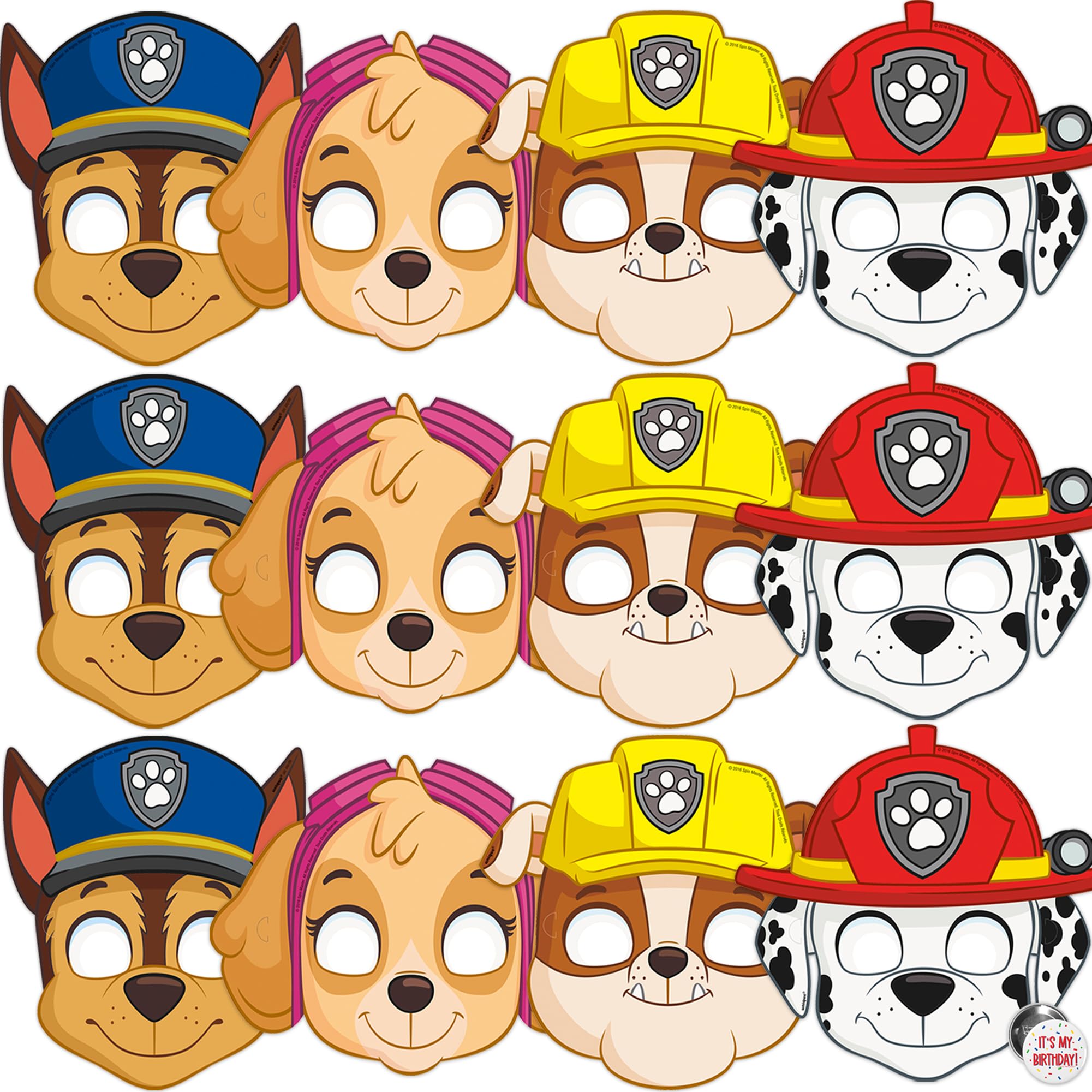 Unique Paw Patrol masks featuring Chase for party play and role-play moments.