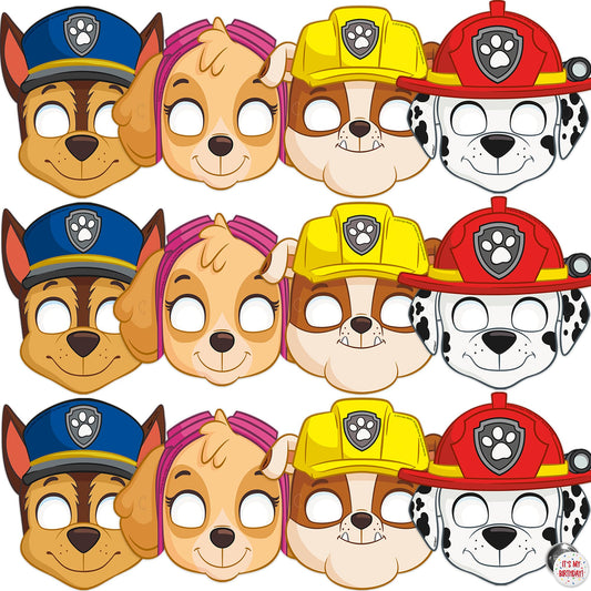 Unique Paw Patrol masks featuring Chase for party play and role-play moments.