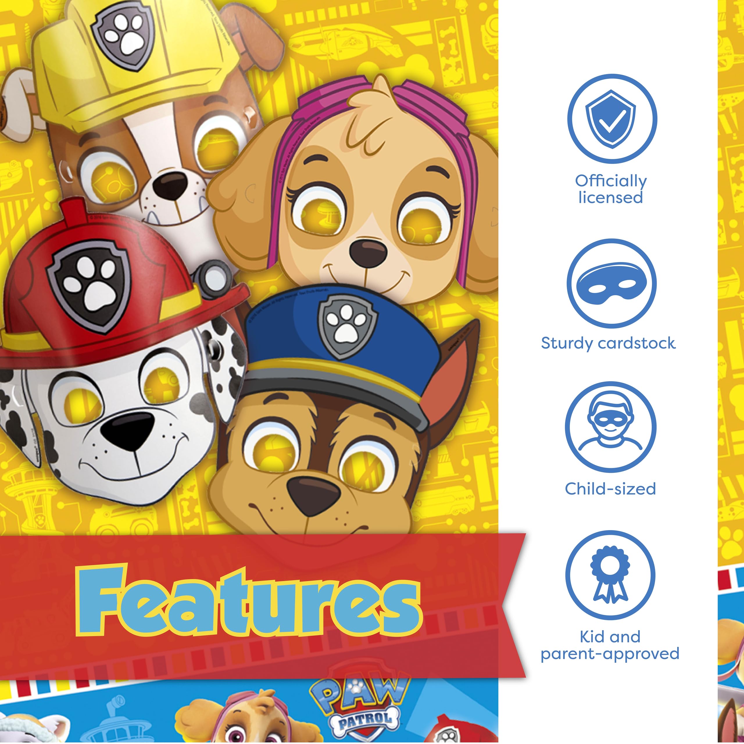 Unique Paw Patrol masks featuring Marshall for exciting pretend-play during celebrations.