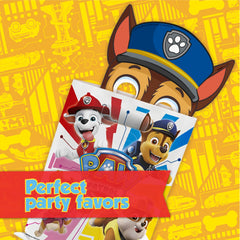 Unique Paw Patrol party pack of 16 masks for goody bags and décor.
