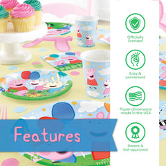 Unique Peppa Pig cups ensure spill-free sipping for little guests.
