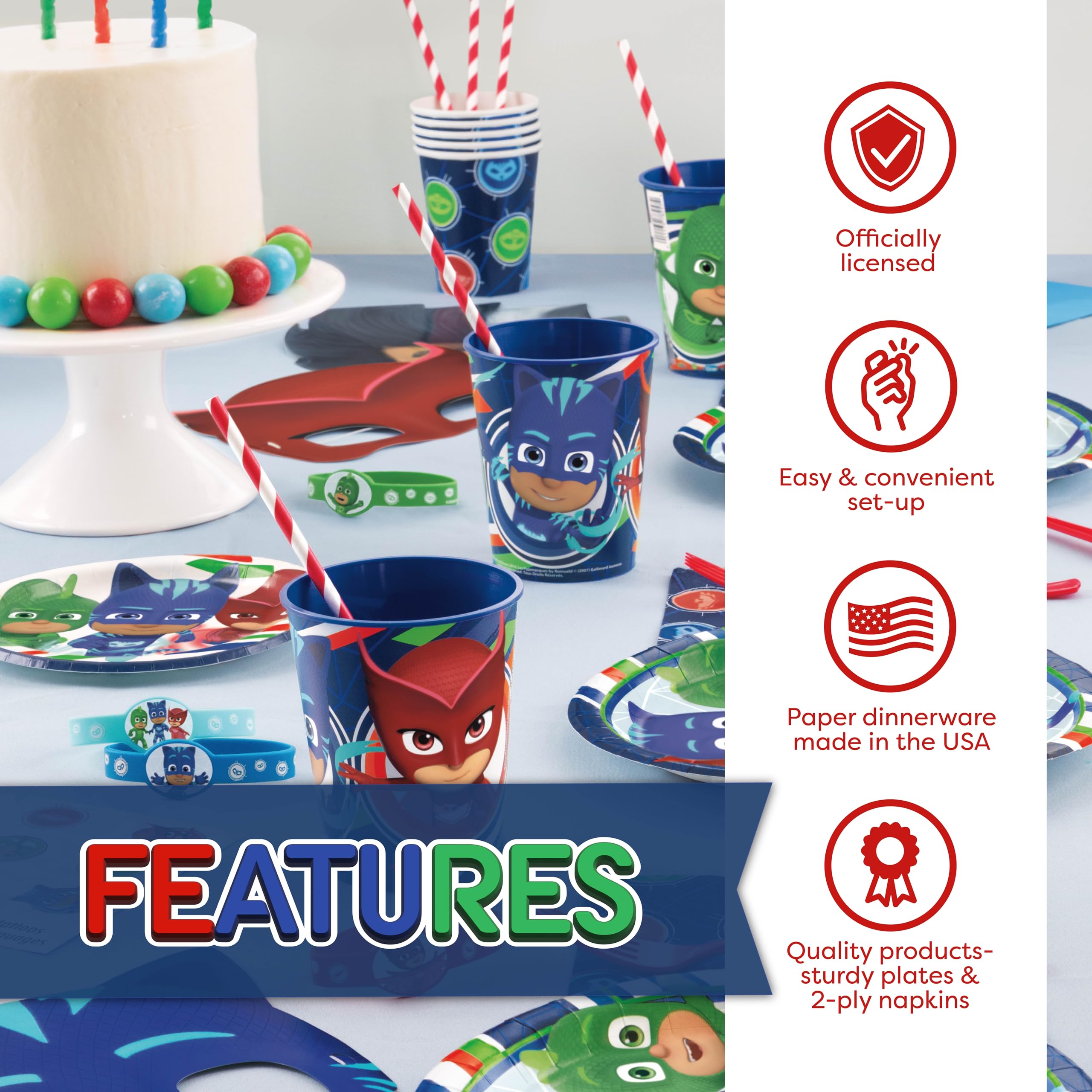 Unique PJ Masks cups provide kid-friendly, leak-free sipping all party