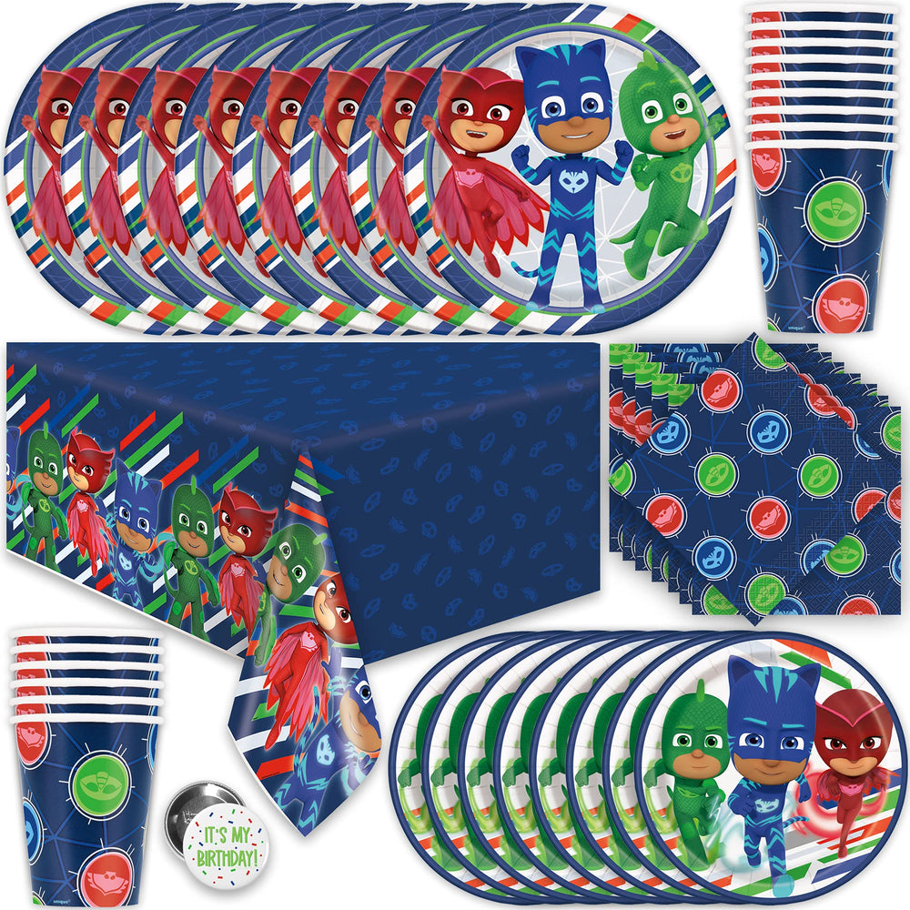 Unique PJ Masks table cover for a coordinated decor and easy cleanup