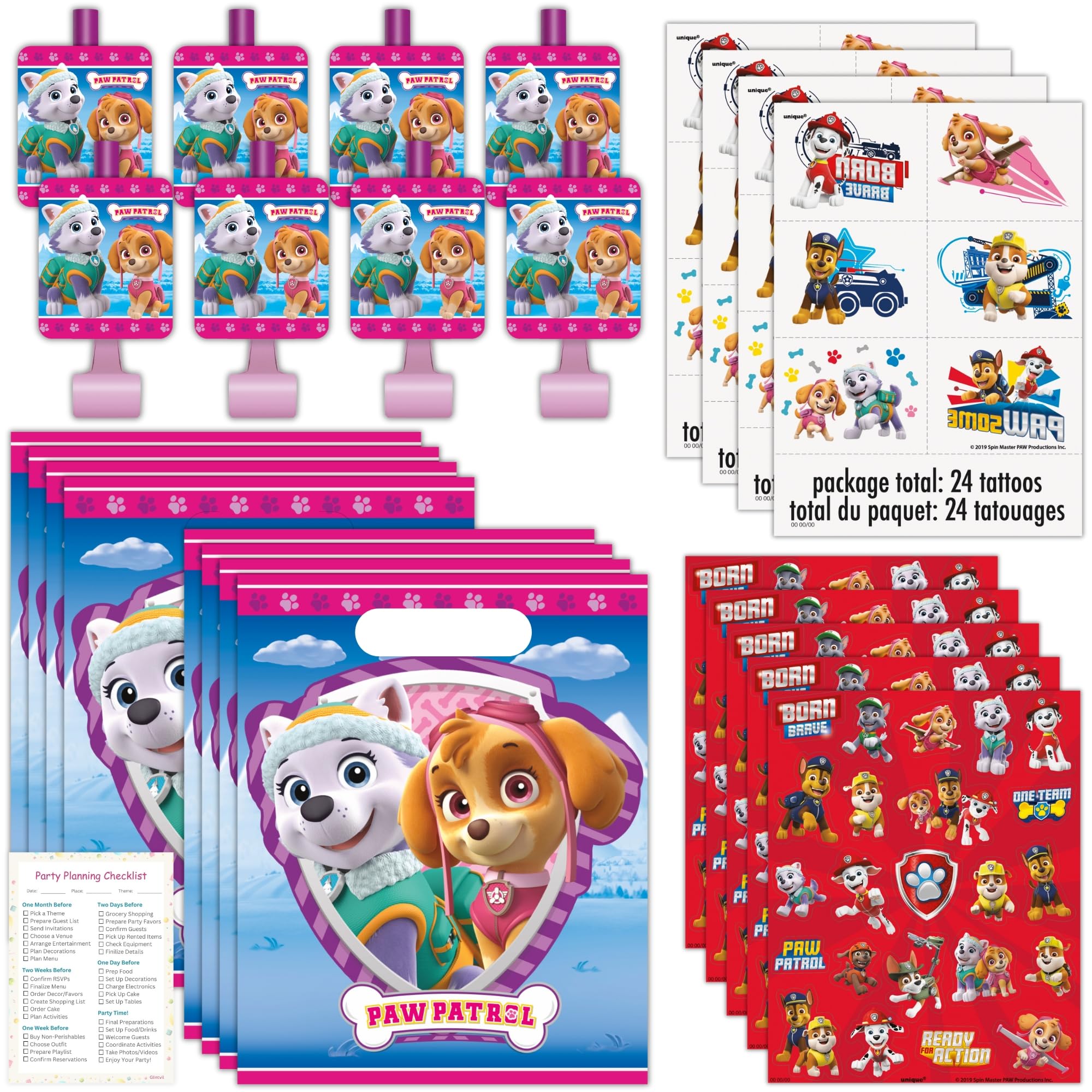 Unique Skye Paw Patrol goodie bags for party favors, sturdy plastic for keepsake memories.