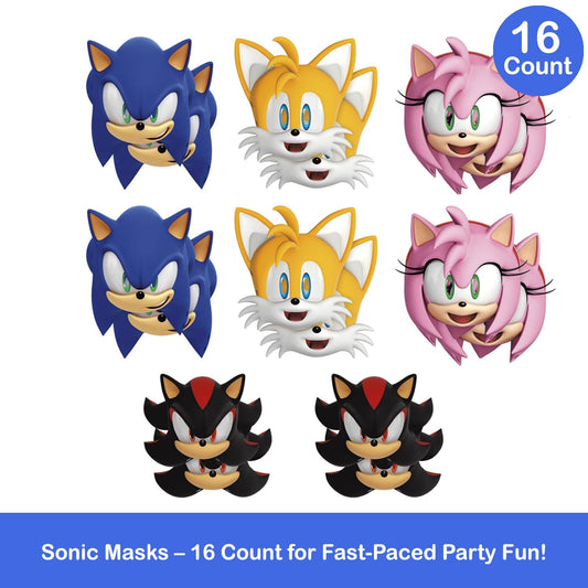 Unique Sonic mask designs provide comfortable wear for kids during birthday celebrations.