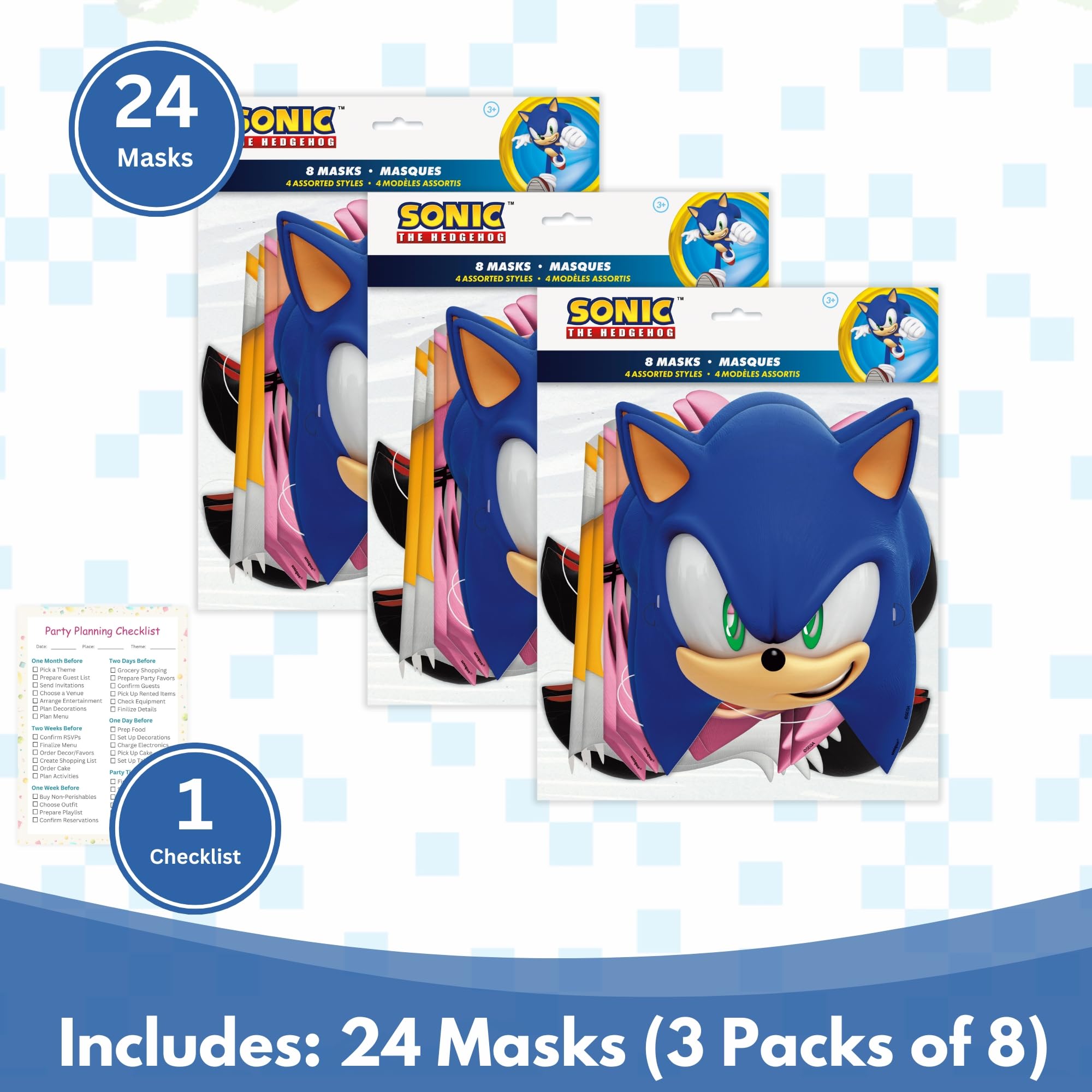 Unique Sonic party masks design 02 ideal for group photos at celebrations