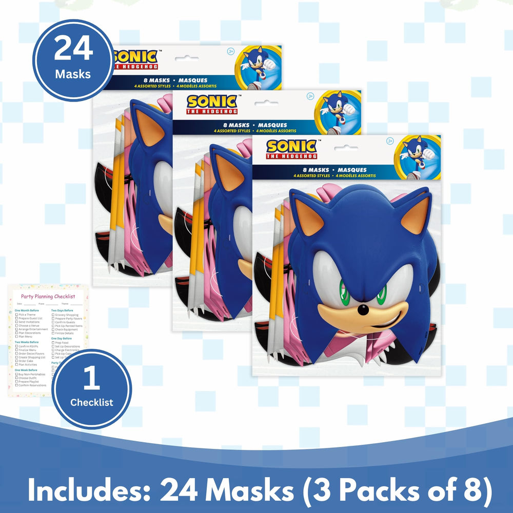 Unique Sonic party masks design 02 ideal for group photos at celebrations