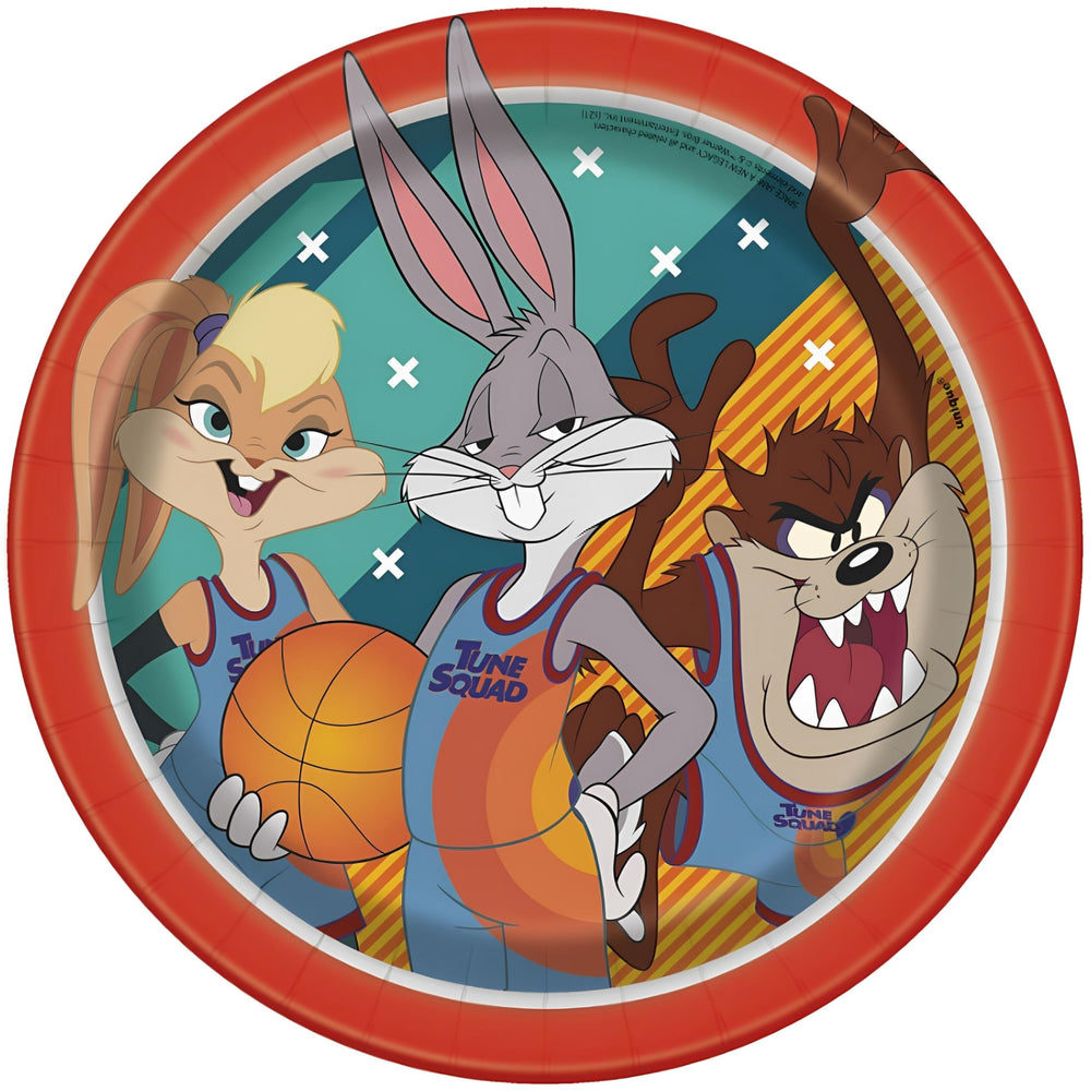Unique Space Jam plates capture colorful vibes, perfect for birthday celebrations and casual movie nights.