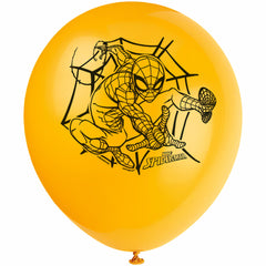 Printed Spider-Man design balloons add kid-friendly superhero flair to parties.