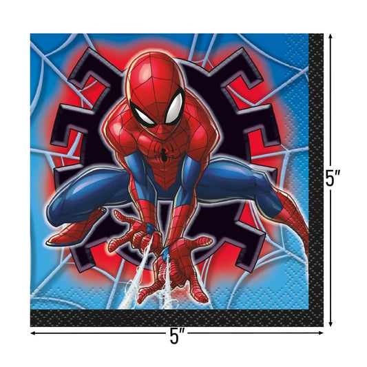 Unique Spider-Man 5x5 napkins ideal for beverages and spills.