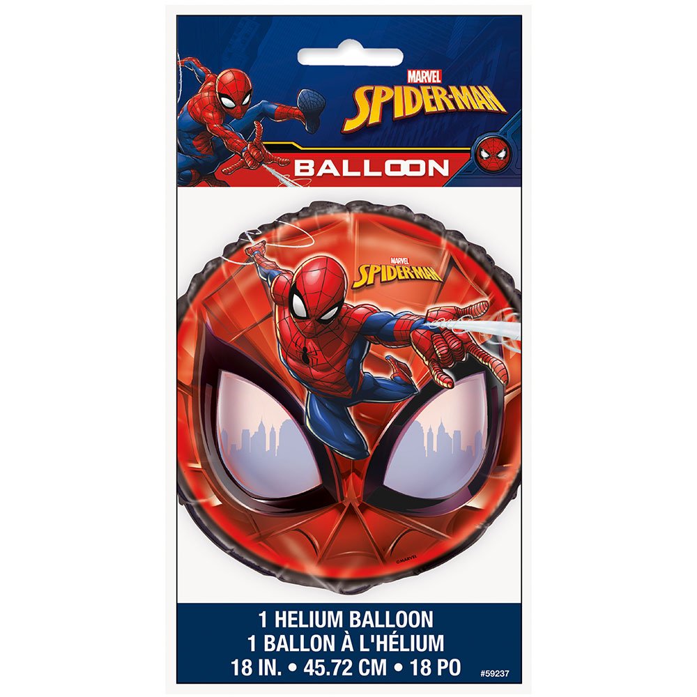Unique Spiderman foil balloon design close-up enhances birthday décor.