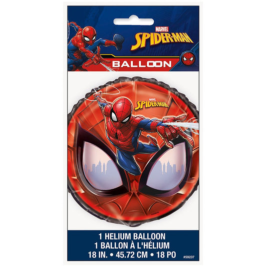 Unique Spiderman foil balloon design close-up enhances birthday décor.
