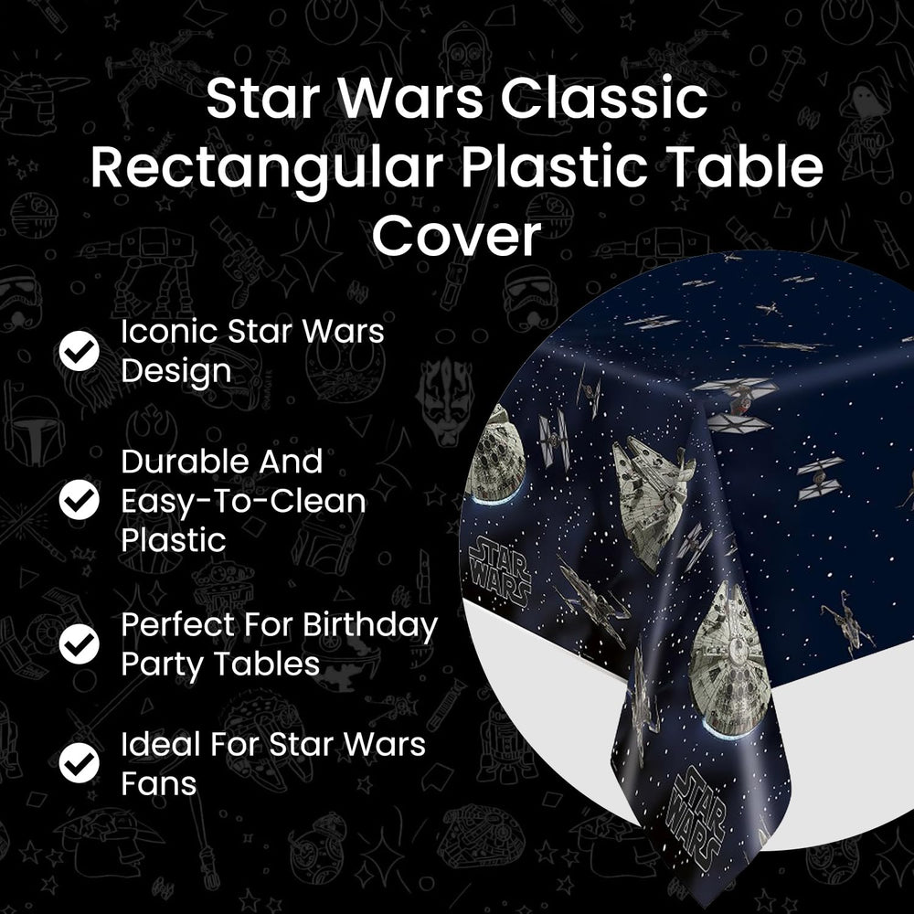 Unique Star Wars table cover uses eco-friendly material for planet-friendly celebrations