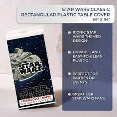 Unique Star Wars table cover packaged for convenient ordering and storage