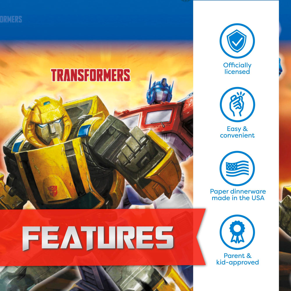 Unique Transformers napkins add color and absorb spills during the celebration