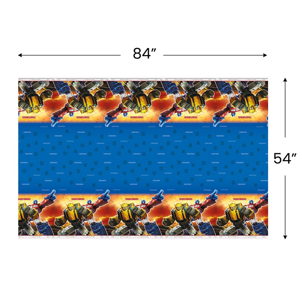 Unique Transformers table cover durable plastic keeps surfaces clean during kids parties
