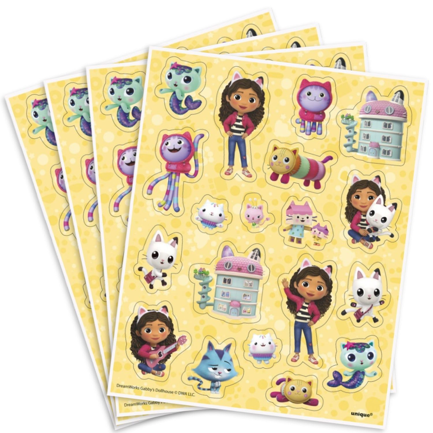 Unique Gabbys Dollhouse sticker sheet favors for party decor and kid crafts.