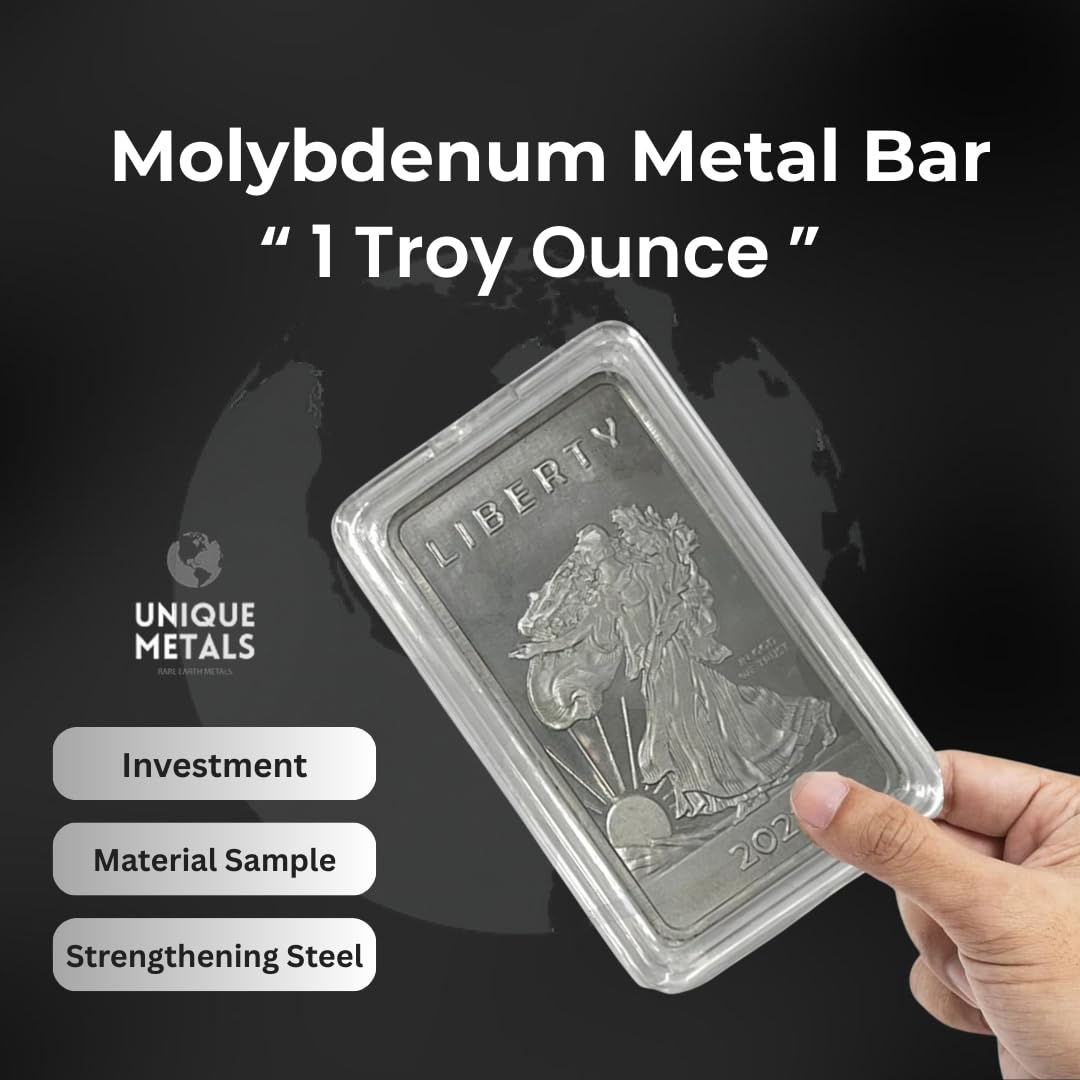 Unique Metals Molybdenum Bar inscription back clarifies weight and purity