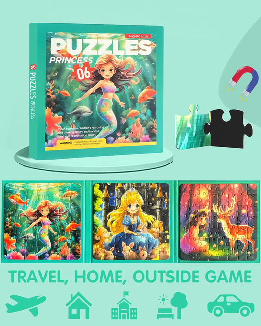 Unistylar 3-in-1 animal puzzles open collection for growing skills
