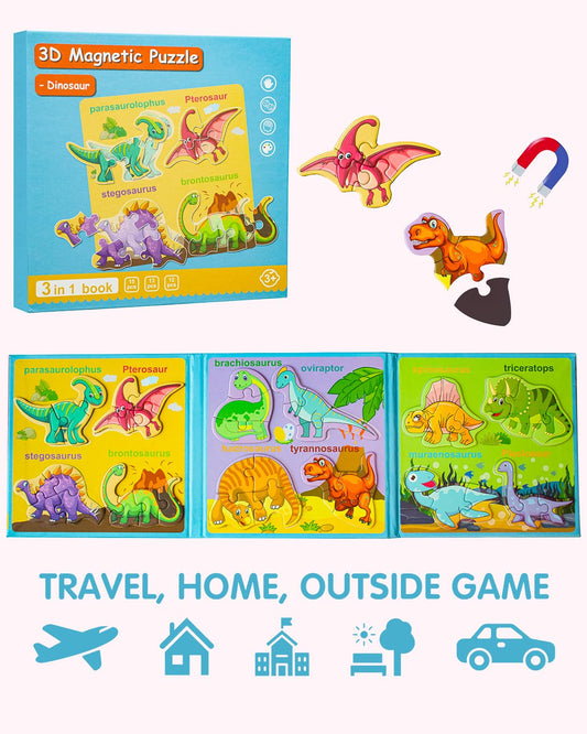 Unistylar animals magnetic puzzle kids scene promotes hand-eye coordination during play.