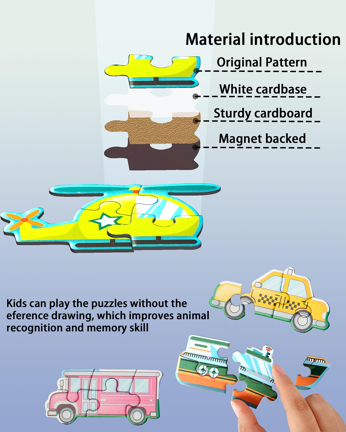 Unistylar magnetic puzzles construction-vehicles scene builds spatial reasoning and patience.