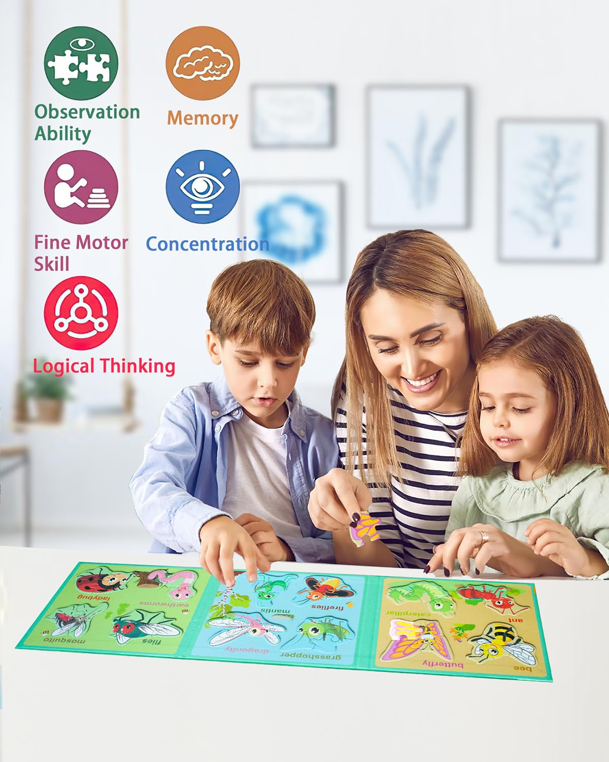 Unistylar magnetic puzzles construction-vehicles scene encourages spatial reasoning.