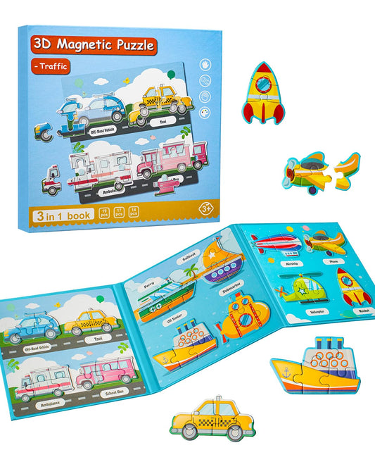 Unistylar magnetic puzzles dinosaurs scene promote fine motor skills during play.