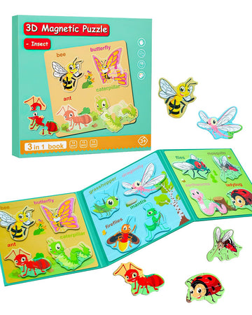 Unistylar magnetic puzzles dinosaurs scene enhances early problem solving and dexterity.