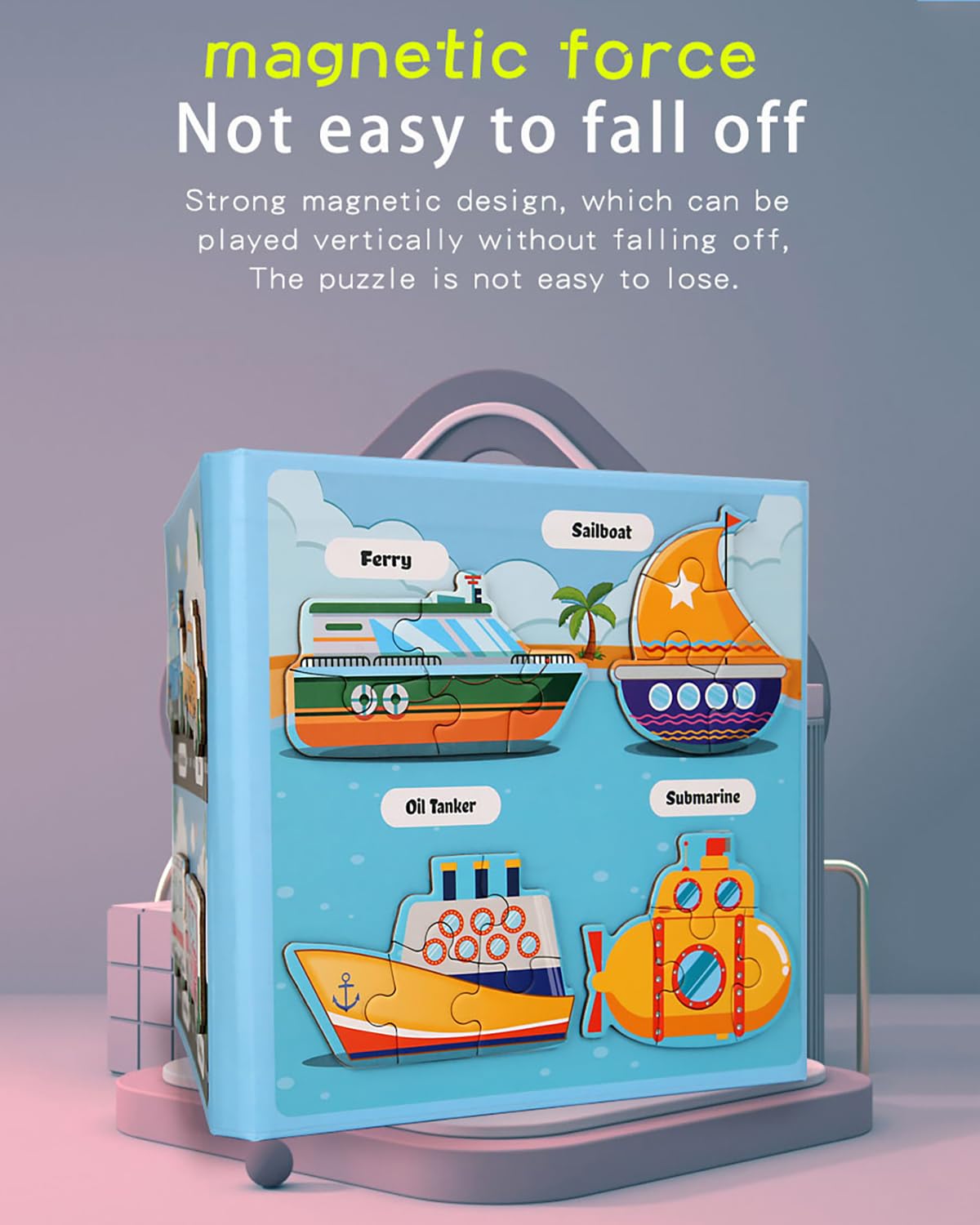 Unistylar magnetic puzzles soft-magnet pieces stay in place during play.