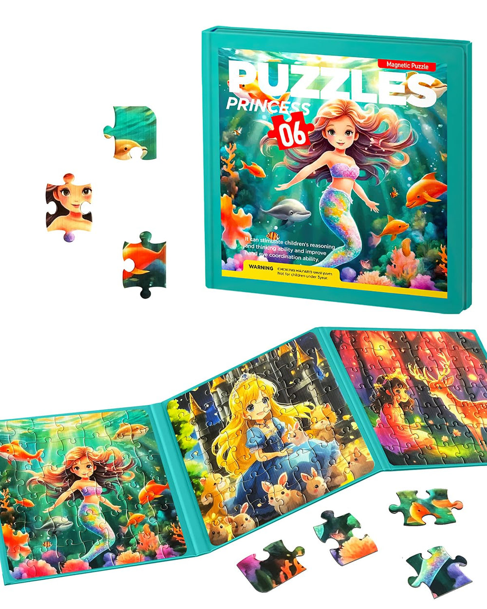Unistylar Mermaid Princess puzzle book cover showing portable travel fun for kids