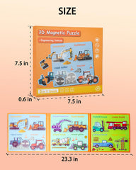 Unistylar wooden puzzle book portable learning with durable magnets for kids