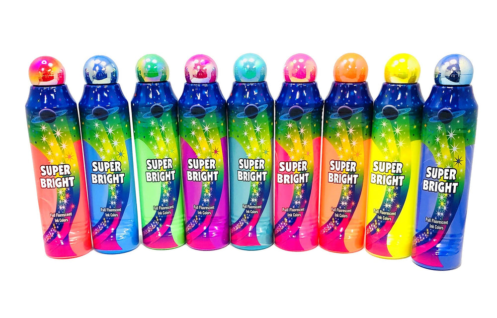 United Novelty bingo daubers set of 9 colors glow under blacklight for high-visibility bingo games.