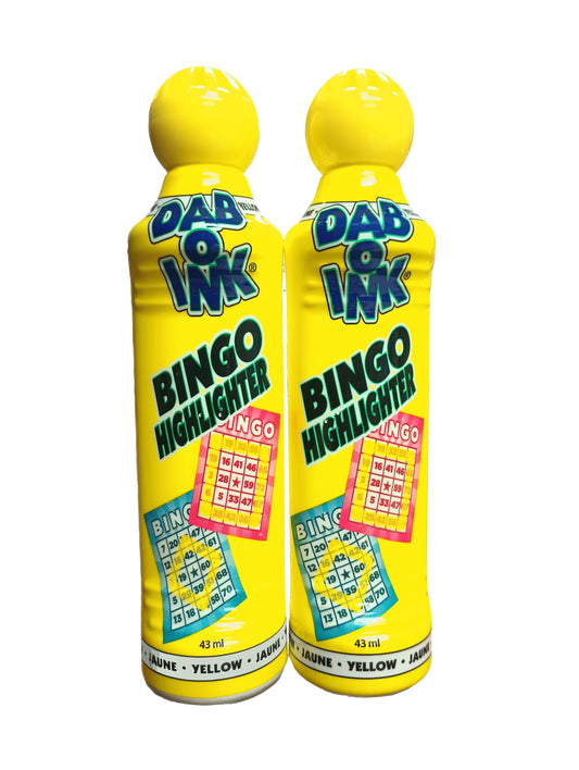 United Novelty Dab O Ink Yellow Bingo Dauber marks numbers clearly for quick bingo play.