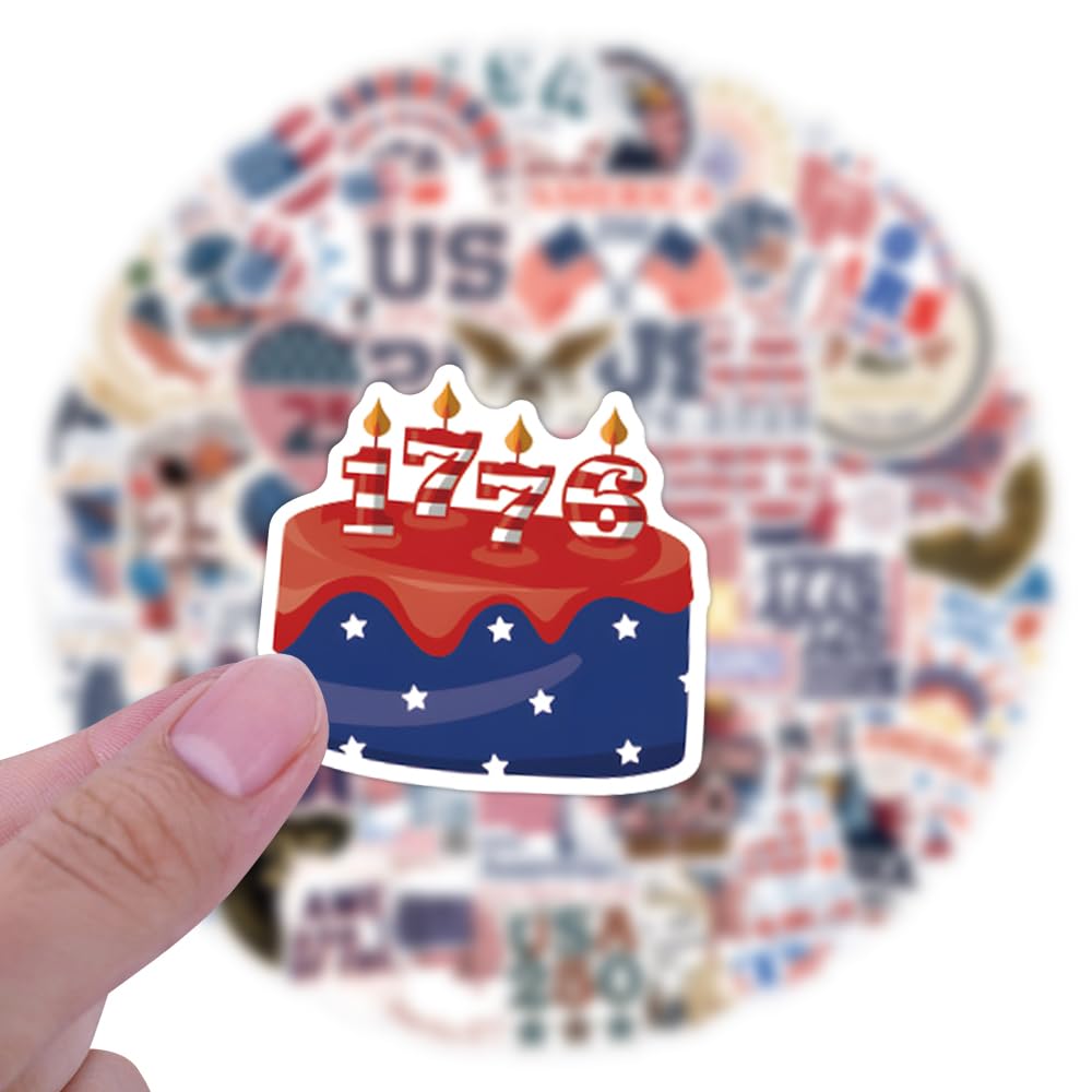 United States 250th Anniversary sticker on a backpack, easy to refresh items