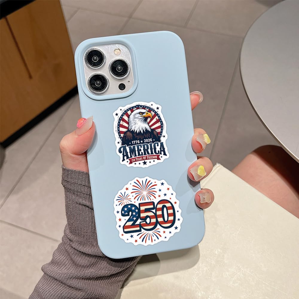 United States 250th Anniversary sticker on a guitar case, rugged and long-lasting