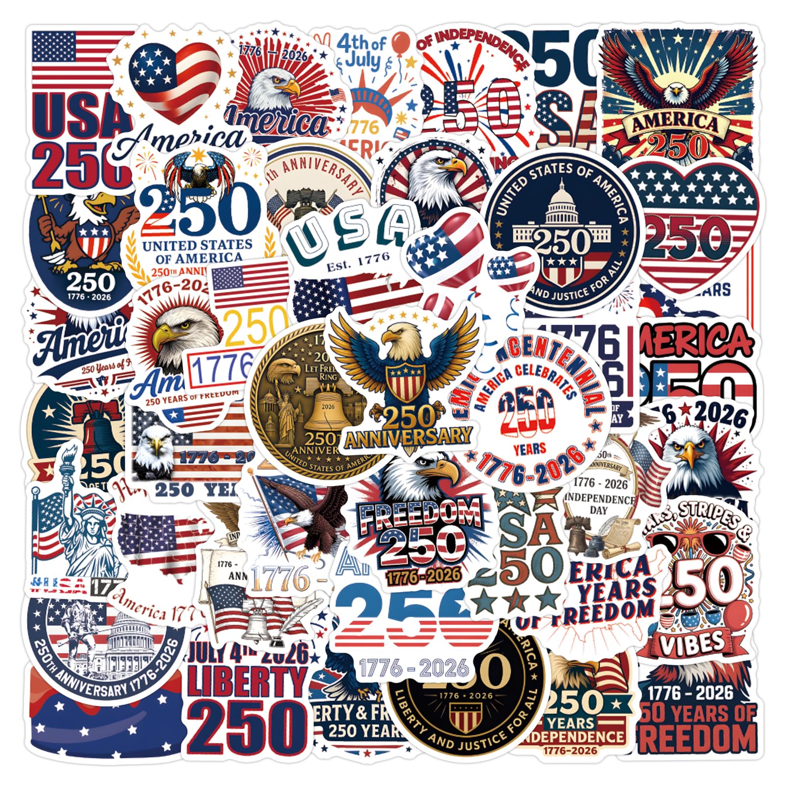 United States 250th Anniversary sticker on a laptop, durable and waterproof for daily use