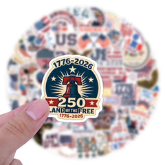 United States 250th Anniversary sticker on a notebook, quick personalization