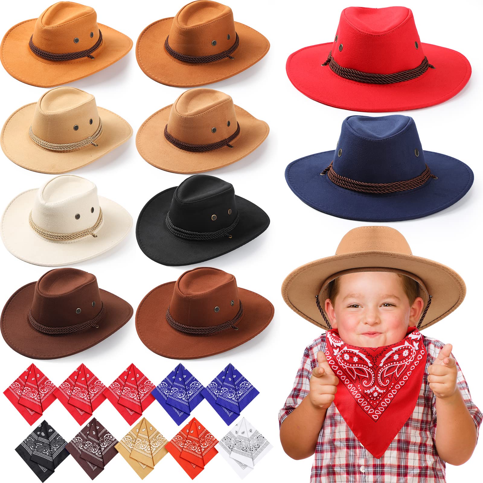 Unittype kids cowboy hat set in packaging, ideal for party favors and easy inventory