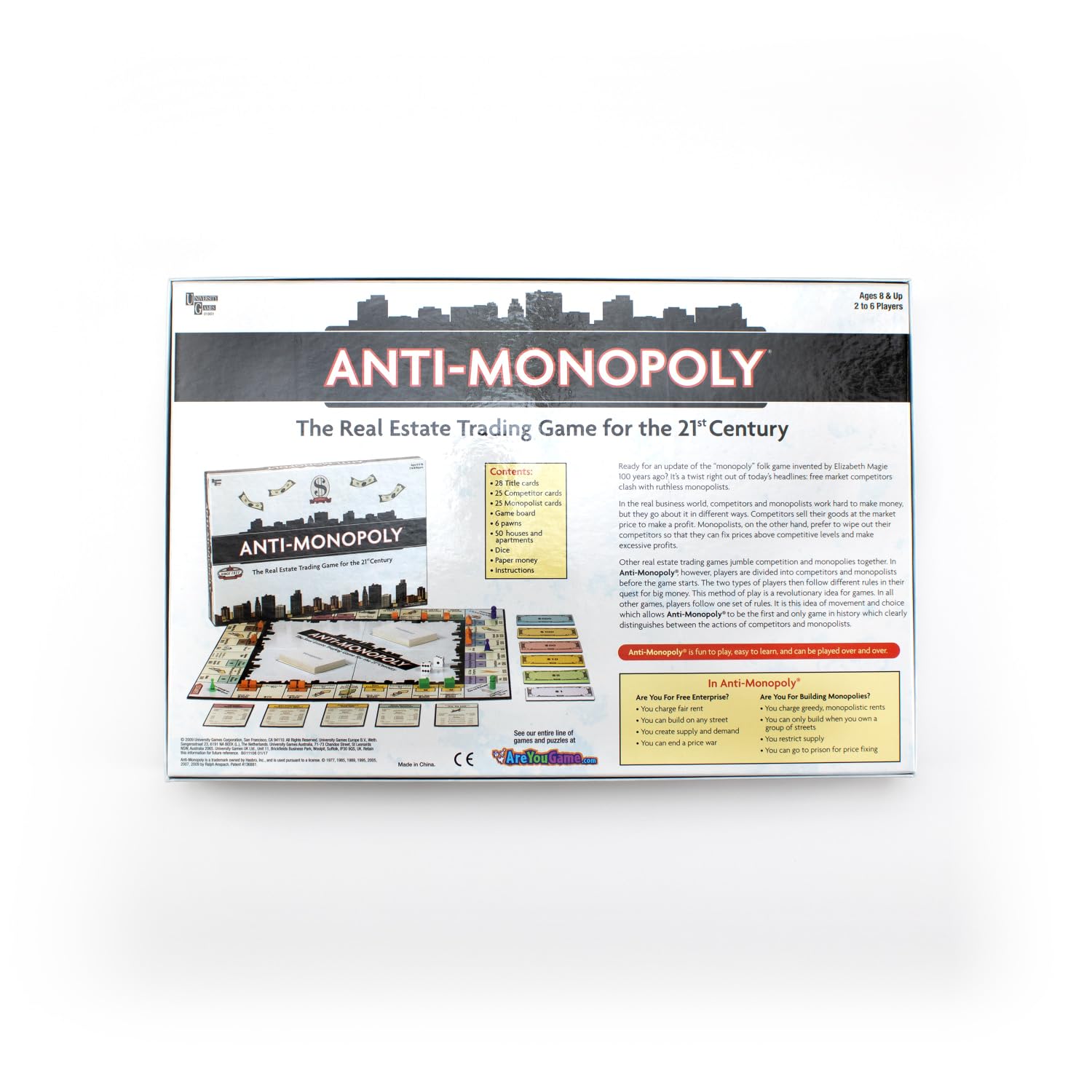 Monopolist pieces from Anti-Monopoly illustrating high-stakes tactics