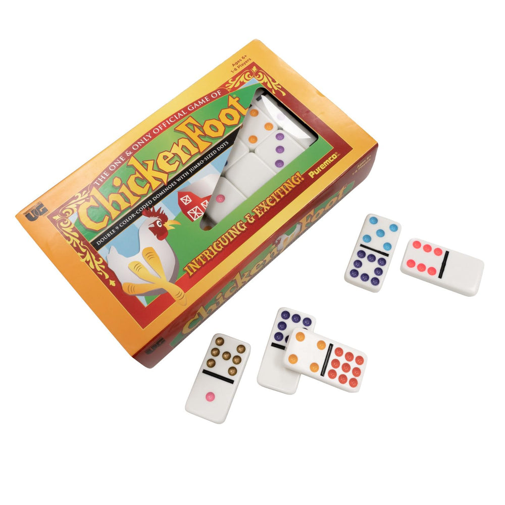 University Games Chicken Foot professional-size dominoes improve grip and handling during play