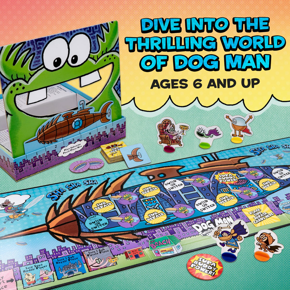 University Games Dog Man Twenty Thousand Fleas Under the Sea Demodex monster creates suspenseful obstacles.