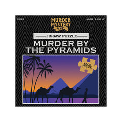 University Games' Murder by The Pyramids puzzle box front, intriguing mystery.