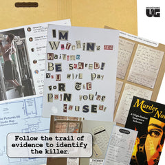 University Games Murder Noir newspaper articles as authentic backstory elements