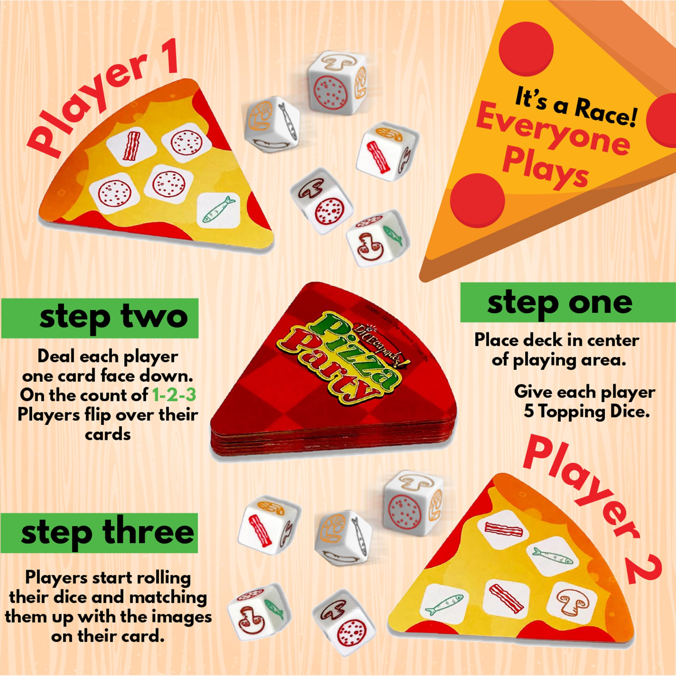 University Games Pizza Party setup for a cozy game night.