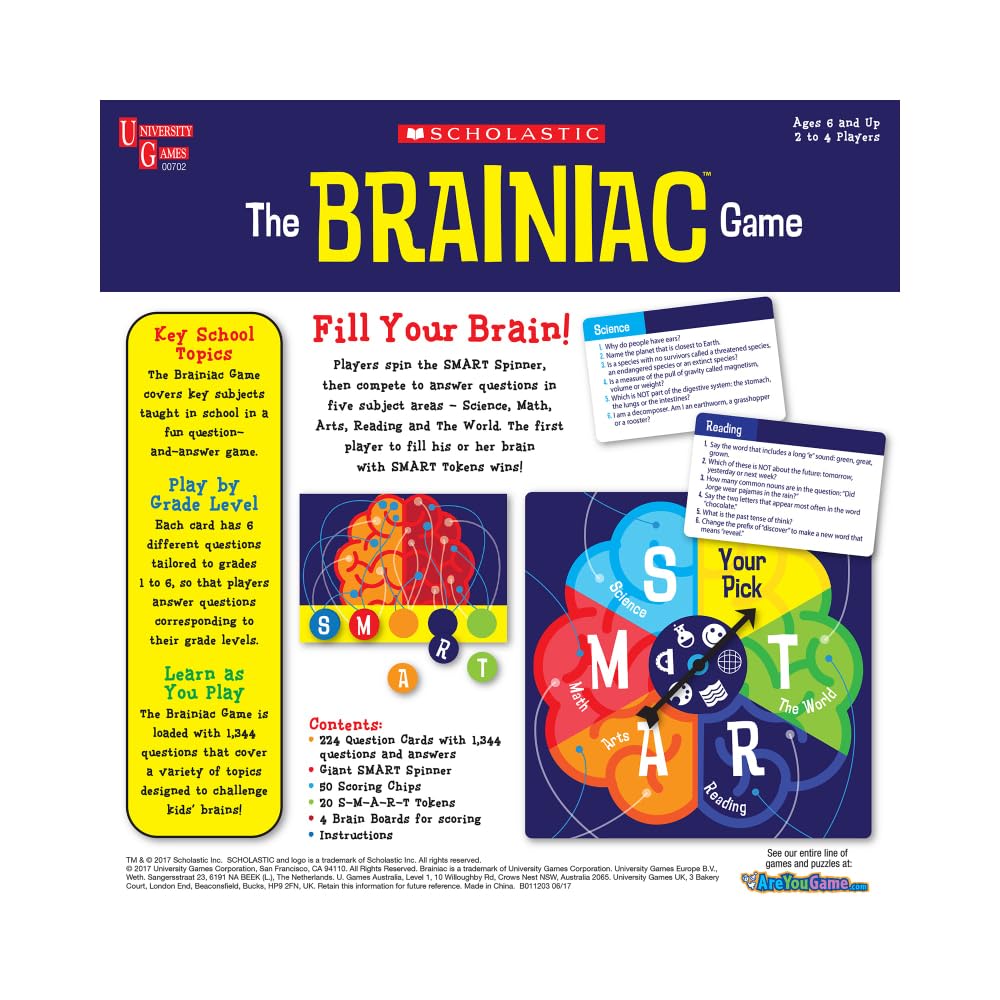 Giant SMART spinner from Scholastic Brainiac Game enhances quick play