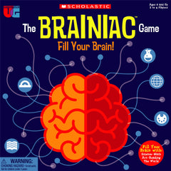 Unboxing Scholastic Brainiac Game shows all components